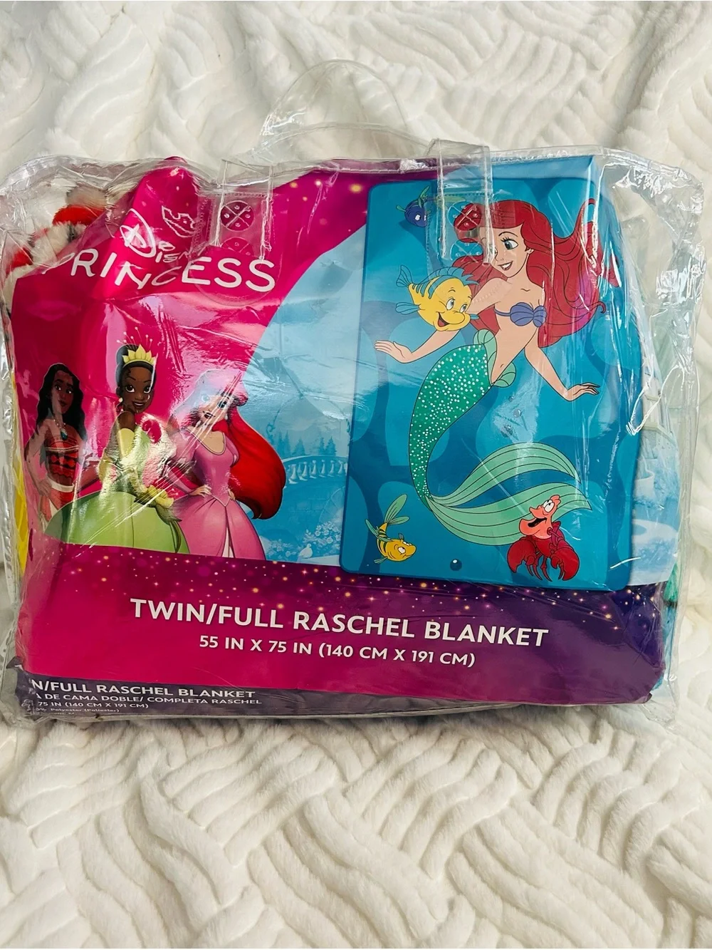 Disney Princess Ariel Little Mermaid Blanket Full Size 55x75 New